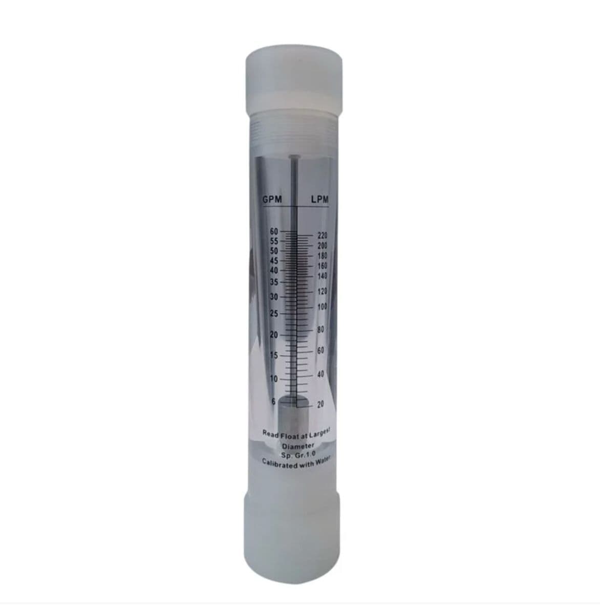 Medidor de flujo KI, Indicador mecánico vertical, en línea, 60 GPM, 1.5″.