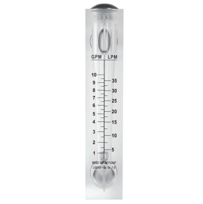 Medidor de flujo KI, Indicador mecánico vertical, para panel, 10 GPM, 1″.