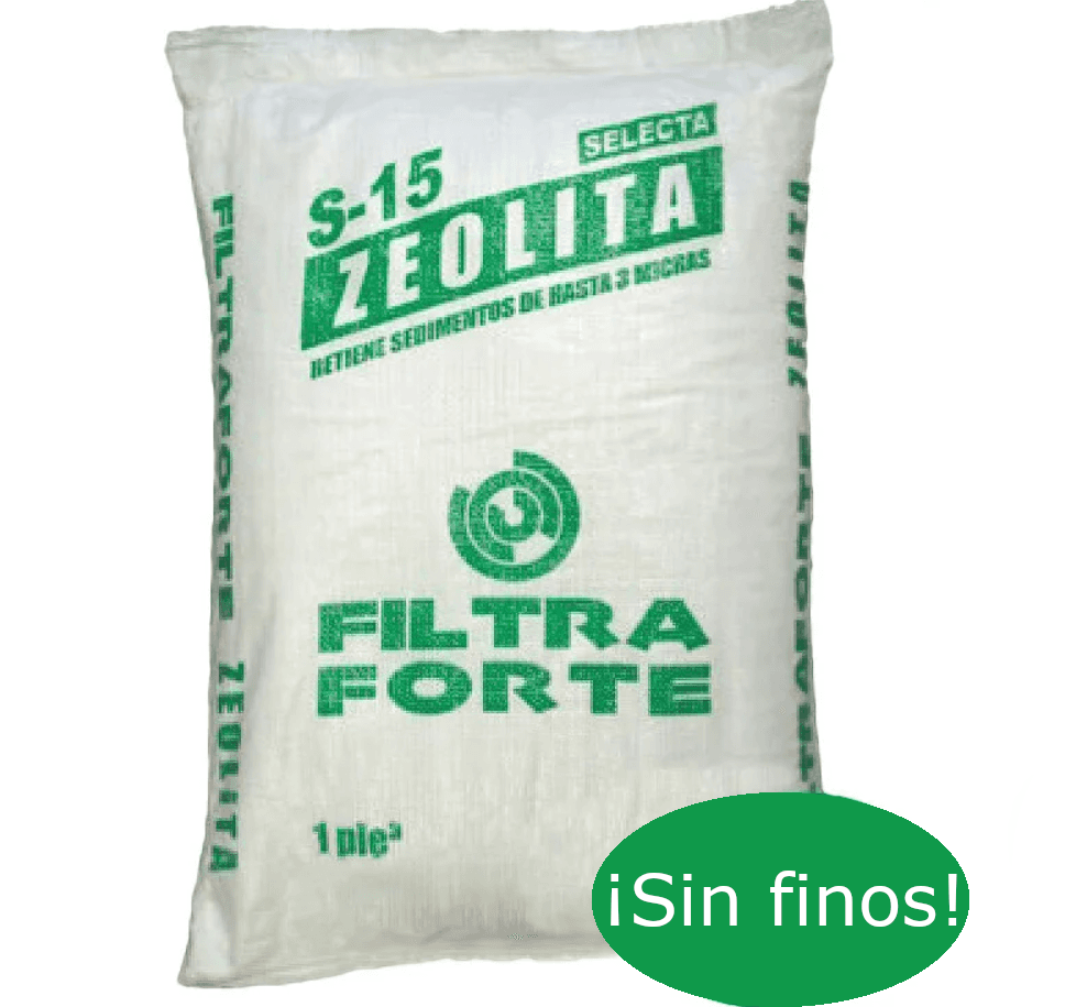 Zeolita selecta ¡Sin finos!. Pie cúbico, 20 kg.